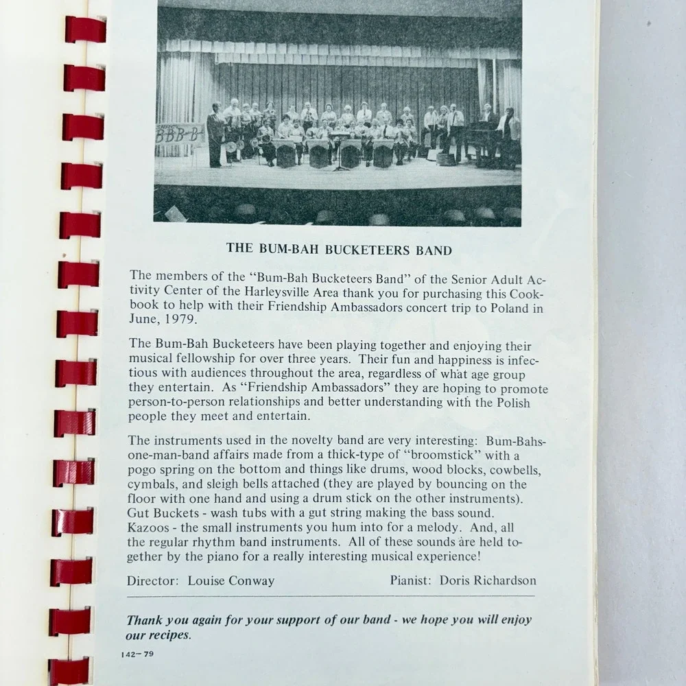 Vintage The Bum-Bah Bucketeers Vittles Cookbook Harleysville PA Kitsch Regional